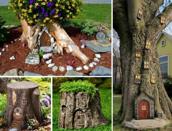 Tree Stump Fairy Garden 1